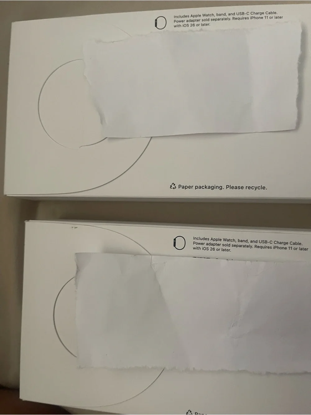 Two Brand new never use Apple se 3 White Watch Packaging Boxes